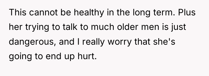This cannot be healthy in the long term. Plus her...