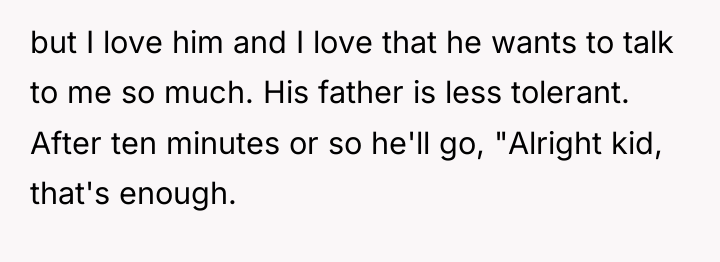 but I love him and I love that he wants...