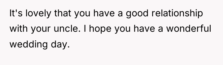It's lovely that you have a good relationship with your...