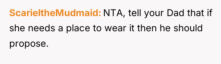 ScarieltheMudmaid NTA, tell your Dad that if she needs a...