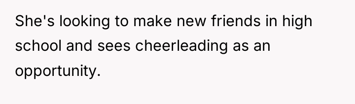 She's looking to make new friends in high school and...