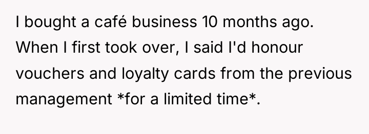 I bought a café business 10 months ago. When I...