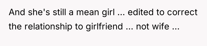 And she's still a mean girl ... edited to correct...