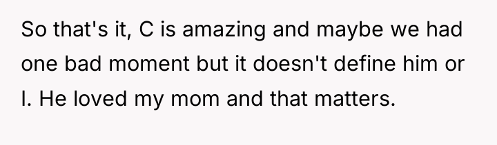 So that's it, C is amazing and maybe we had...