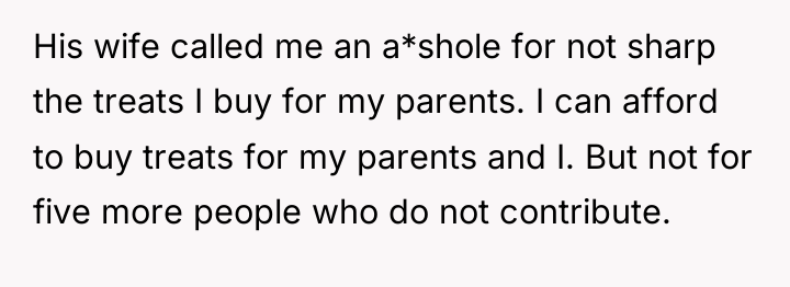His wife called me an a*shole for not sharp the...