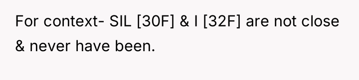 For context- SIL [30F] & I [32F] are not close...