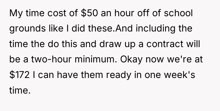 My time cost of $50 an hour off of school...
