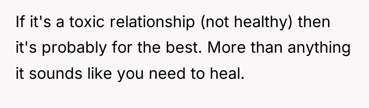 If it's a toxic relationship (not healthy) then it's probably...