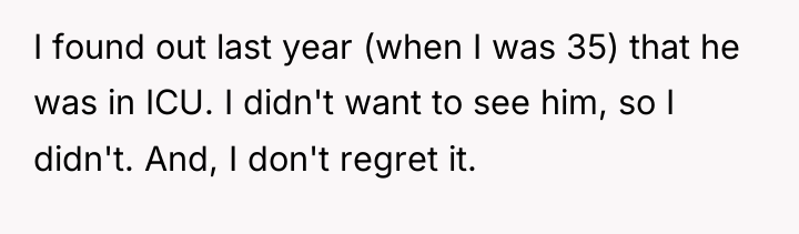 I found out last year (when I was 35) that...