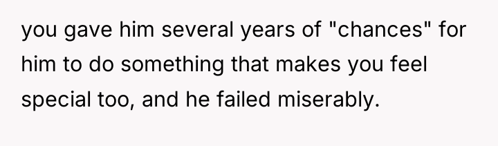 you gave him several years of "chances" for him to...