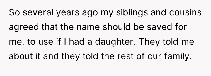 So several years ago my siblings and cousins agreed that...