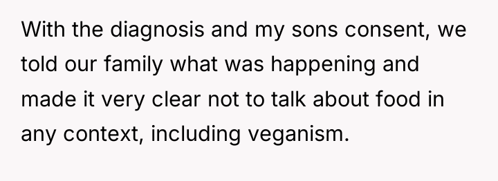 With the diagnosis and my sons consent, we told our...