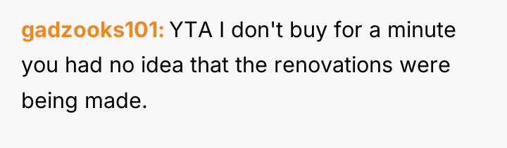 gadzooks101 YTA I don't buy for a minute you had...