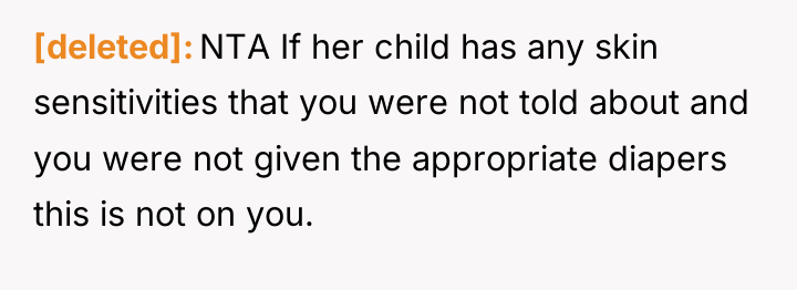 [deleted] NTA If her child has any skin sensitivities that...