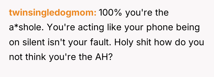 twinsingledogmom 100% you're the a*shole. You're acting like your phone...