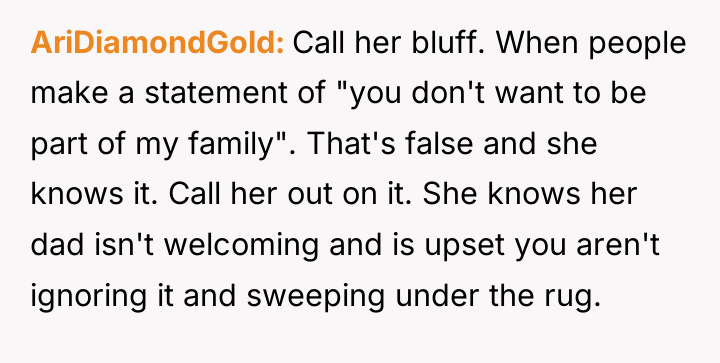 AriDiamondGold Call her bluff. When people make a statement of...