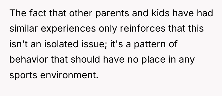 The fact that other parents and kids have had similar...