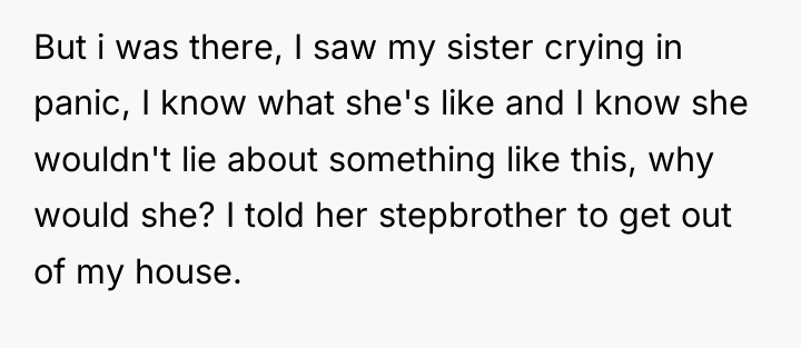 But i was there, I saw my sister crying in...