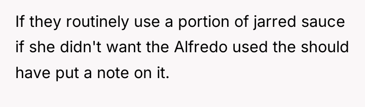 If they routinely use a portion of jarred sauce if...