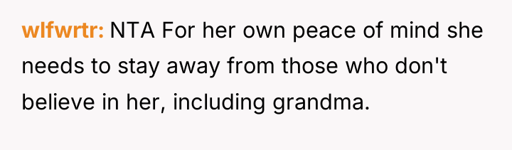 wlfwrtr NTA For her own peace of mind she needs...