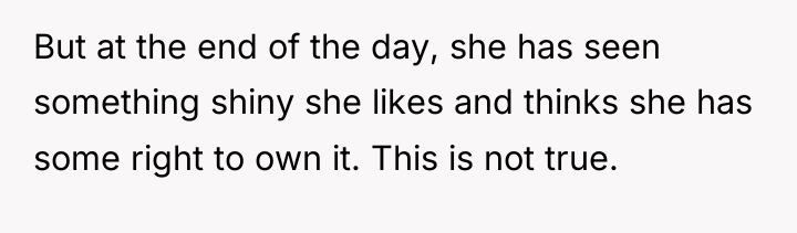 But at the end of the day, she has seen...