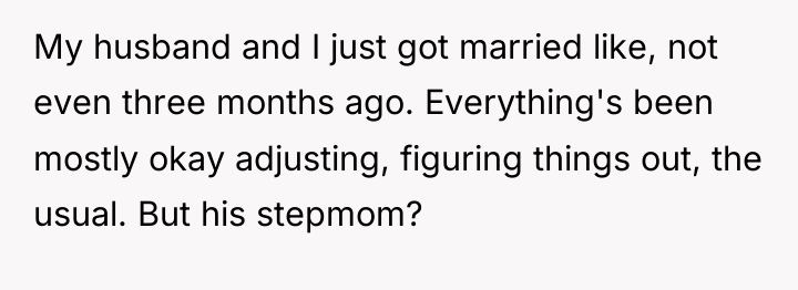 My husband and I just got married like, not even...