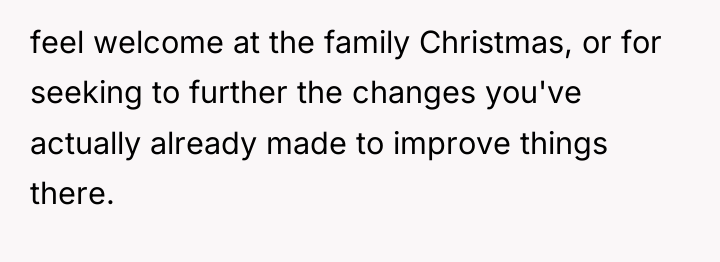 feel welcome at the family Christmas, or for seeking to...