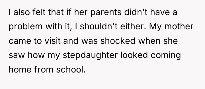 I also felt that if her parents didn't have a...