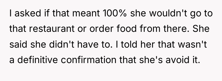 I asked if that meant 100% she wouldn't go to...