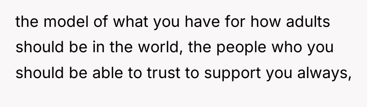 the model of what you have for how adults should...