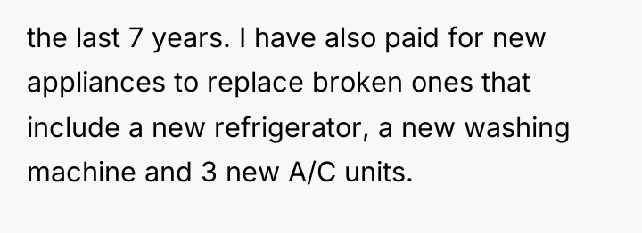 the last 7 years. I have also paid for new...