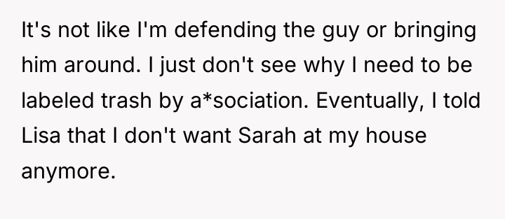 It's not like I'm defending the guy or bringing him...