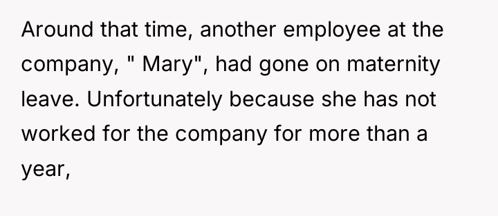 Around that time, another employee at the company, " Mary",...