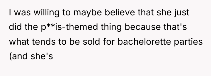 I was willing to maybe believe that she just did...