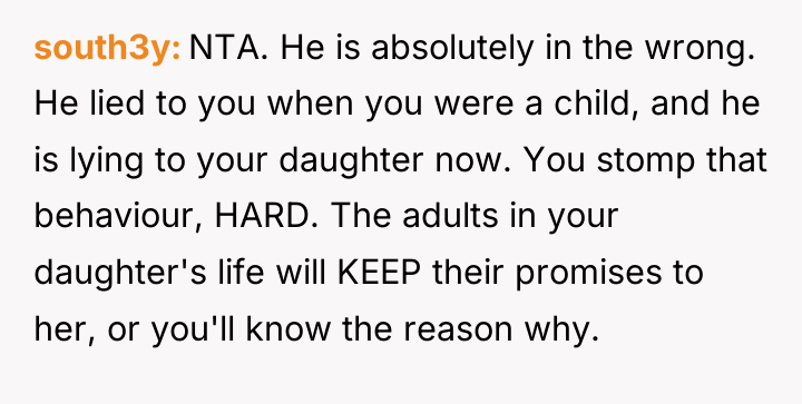 south3y NTA. He is absolutely in the wrong. He lied...