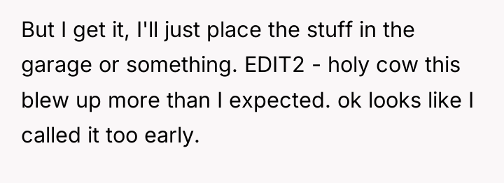 But I get it, I'll just place the stuff in...