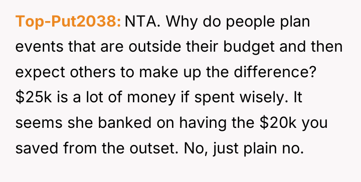 Top-Put2038 NTA. Why do people plan events that are outside...
