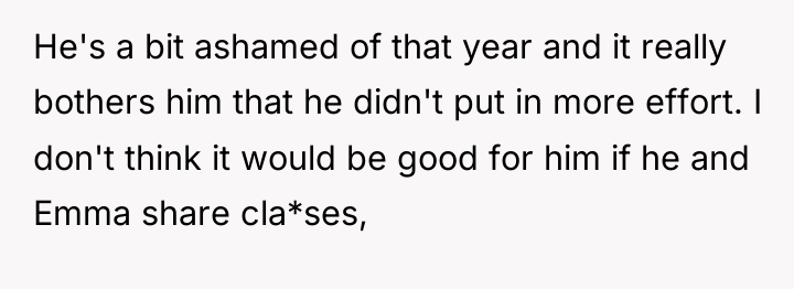 He's a bit ashamed of that year and it really...