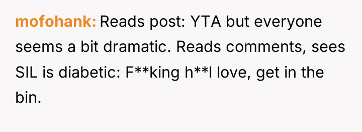 mofohank Reads post: YTA but everyone seems a bit dramatic....