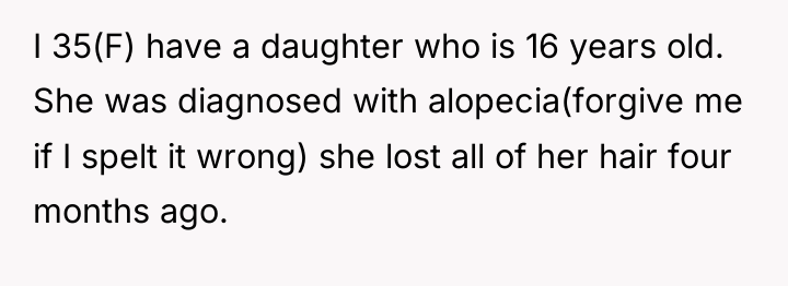 I 35(F) have a daughter who is 16 years old....