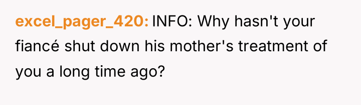excel_pager_420 INFO: Why hasn't your fiancé shut down his mother's...