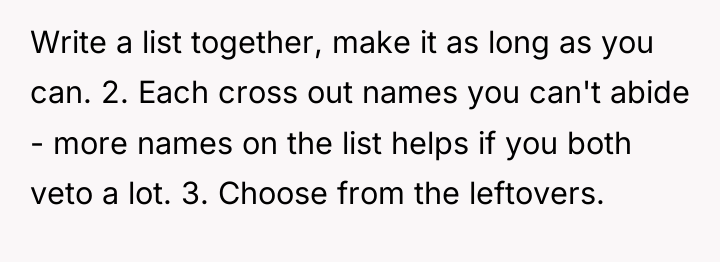 Write a list together, make it as long as you...