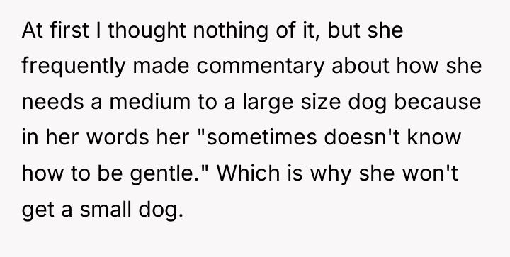 At first I thought nothing of it, but she frequently...