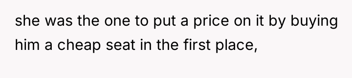 she was the one to put a price on it...