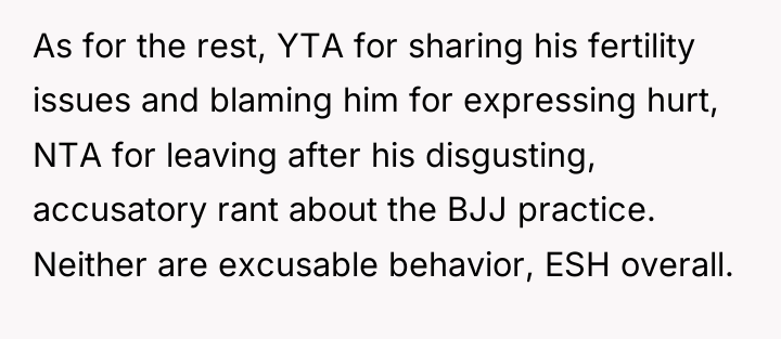 As for the rest, YTA for sharing his fertility issues...