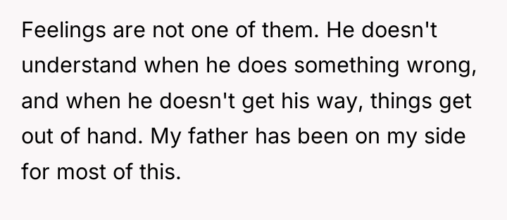 Feelings are not one of them. He doesn't understand when...