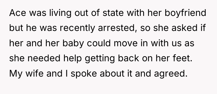 Ace was living out of state with her boyfriend but...