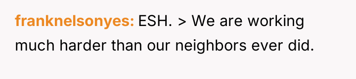 franknelsonyes ESH. > We are working much harder than our...