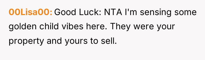 00Lisa00 Good Luck: NTA I'm sensing some golden child vibes...