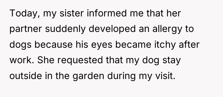 Today, my sister informed me that her partner suddenly developed...